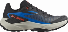 all - weather suitability shoes zippered running wear Salomon Genesis Mens Trail Running Shoes - Black