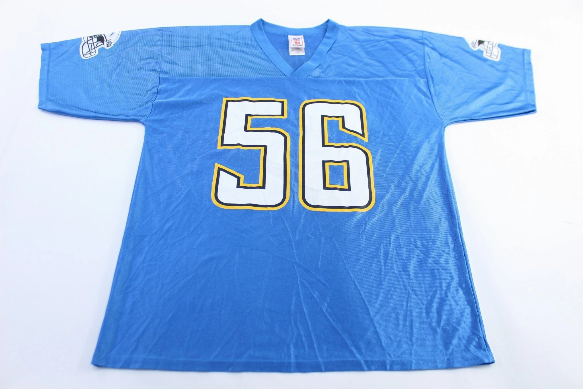San Diego Chargers Shawne Merriman Football Jersey Non Chafing Neckline Athletic Silicone Trim