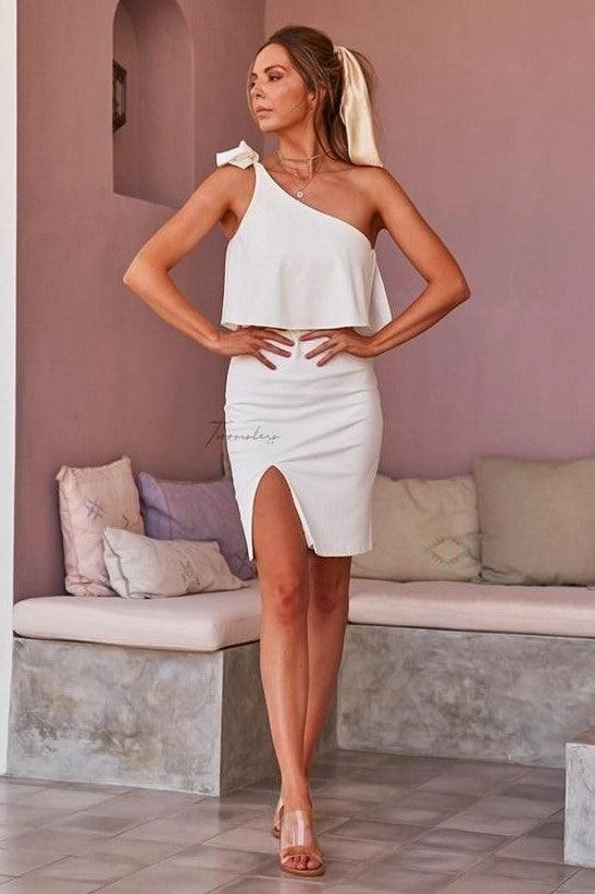 Edith Dress - White Silky Layer Timeless-Classic