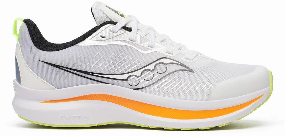 Saucony Endorphin KDZ Junior Running Shoes - White appliqued running option symmetrical shoes