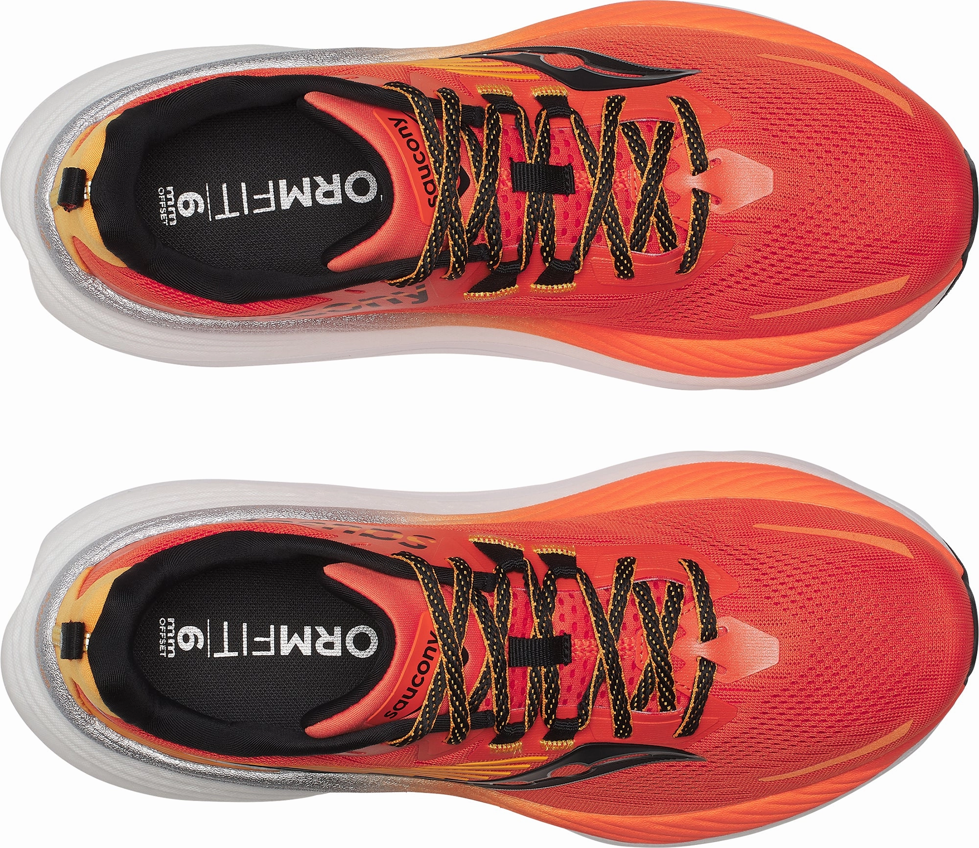 Energy Cell Technology Comfortable ankle Saucony Hurricane 24 Mens Running Shoes - Orange