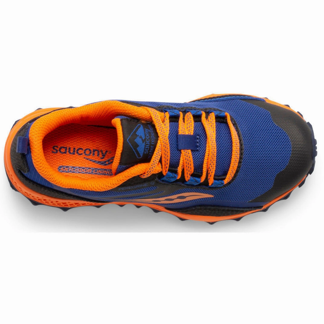 temperature regulation heat - dissipating running shoes Saucony Peregrine 12 Shield Junior Trail Running Shoes - Navy