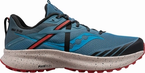 Saucony Ride 15 TR Mens Trail Running Shoes - Blue Breathable Knit Upper Comfort System