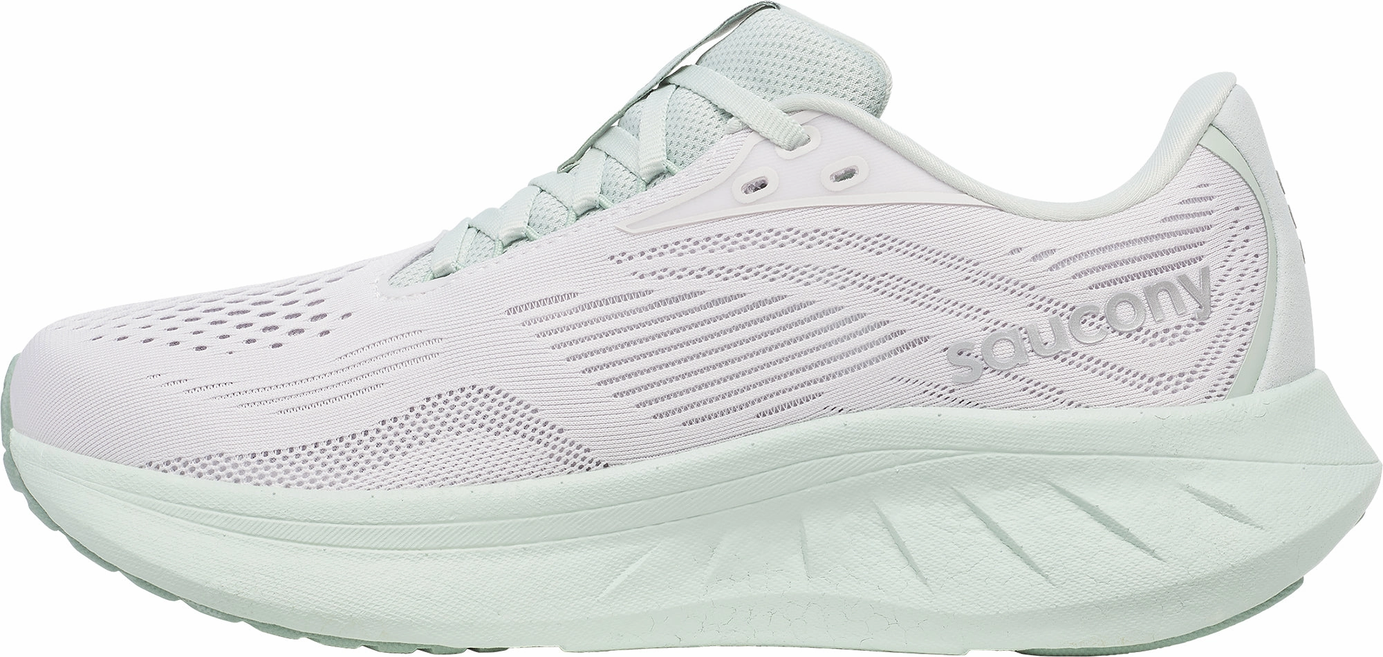 Micro Perforations perforated - upper shoes Saucony Ride 18 Womens Running Shoes - Grey