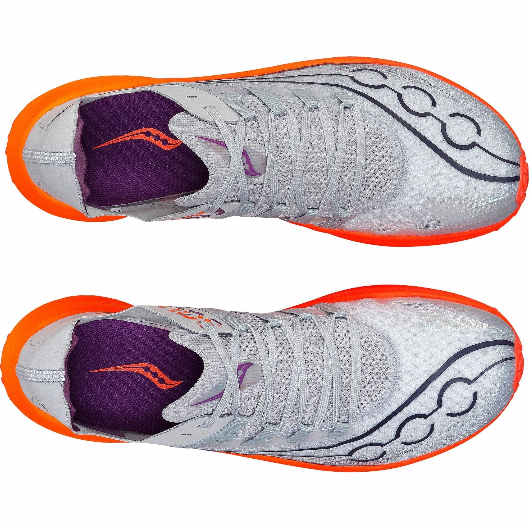 spring running shoes Frictionless Collar Padding Saucony Sinister Womens Running Shoes - Grey