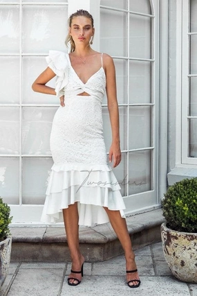 Sophia Dress - White Low-Waist Comfortable and Chic