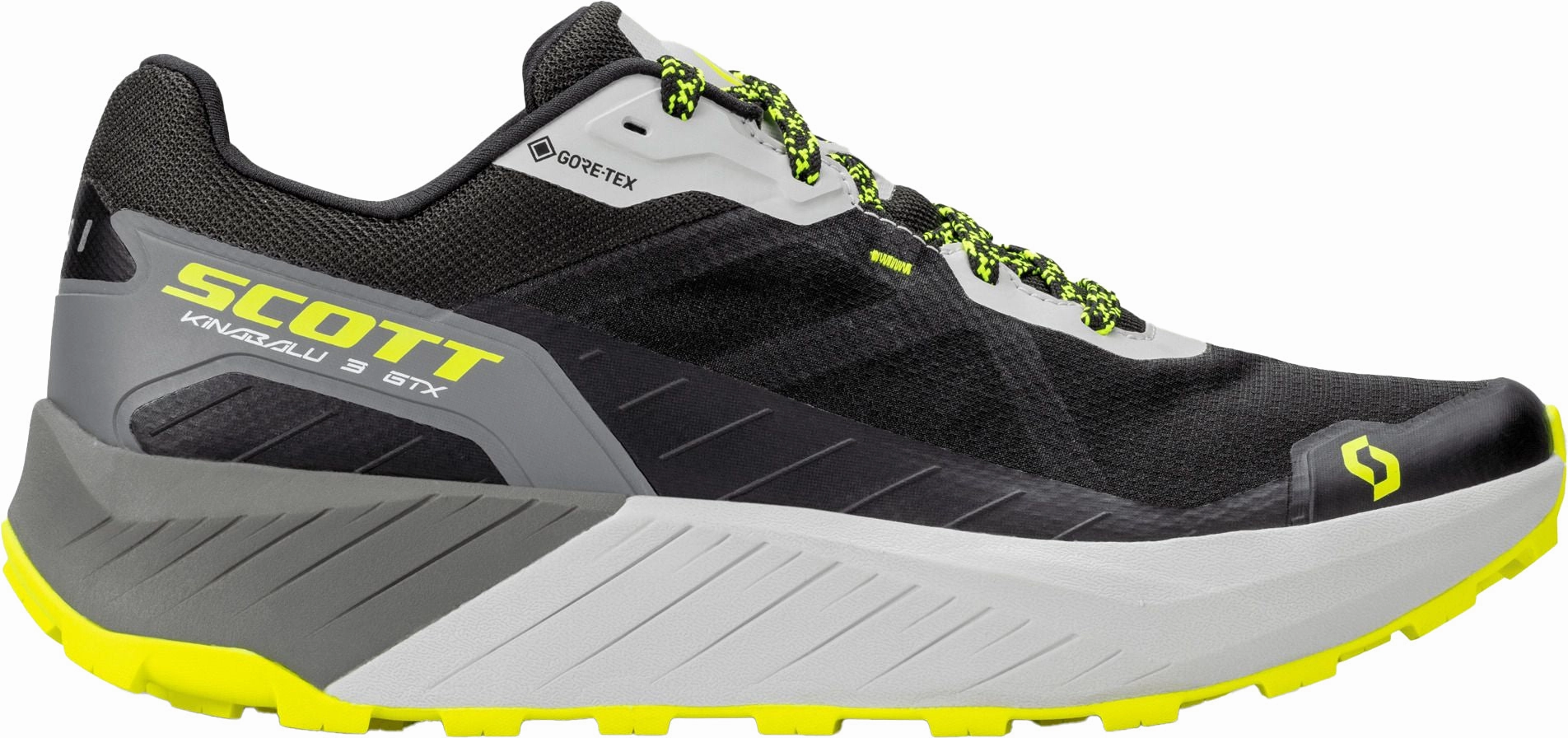Slip On Design running in a tennis court area shoes Scott Kinabalu 3 GORE-TEX Mens Trail Running Shoes - Black