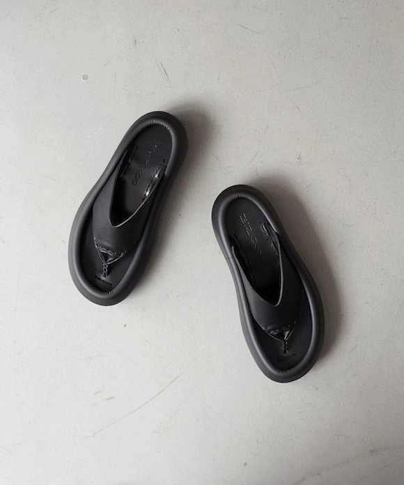 MIDORIKAWA RYO Spoiler leather sandal "BLACK" Pressure Relief Zones