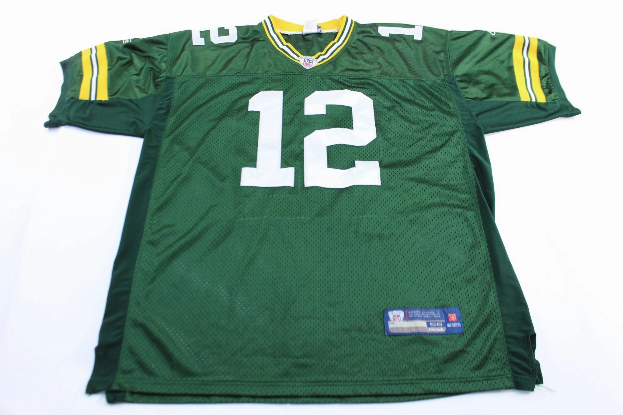 Breathable Gear Performance Ready Reebok Embroidered Logo Green Bay Packers Aaron Rodgers Football Jersey