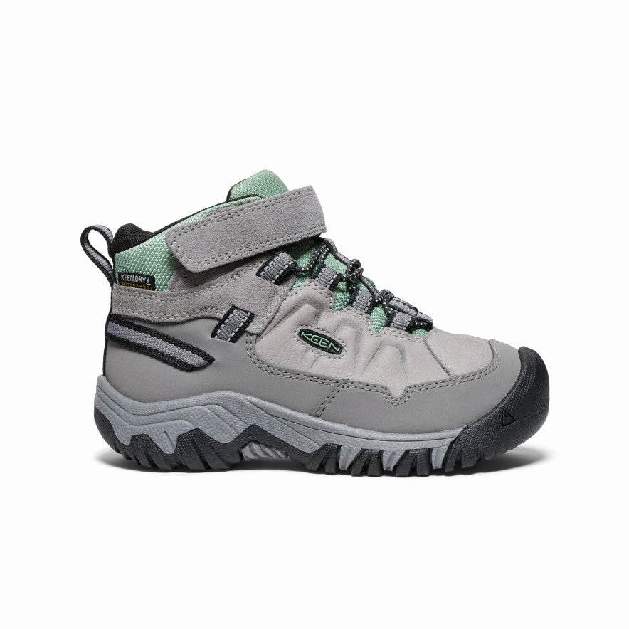 TPU shank Sturdy Little Kids' Targhee IV Waterproof Hiking Boot  |  Alloy/Granite Green