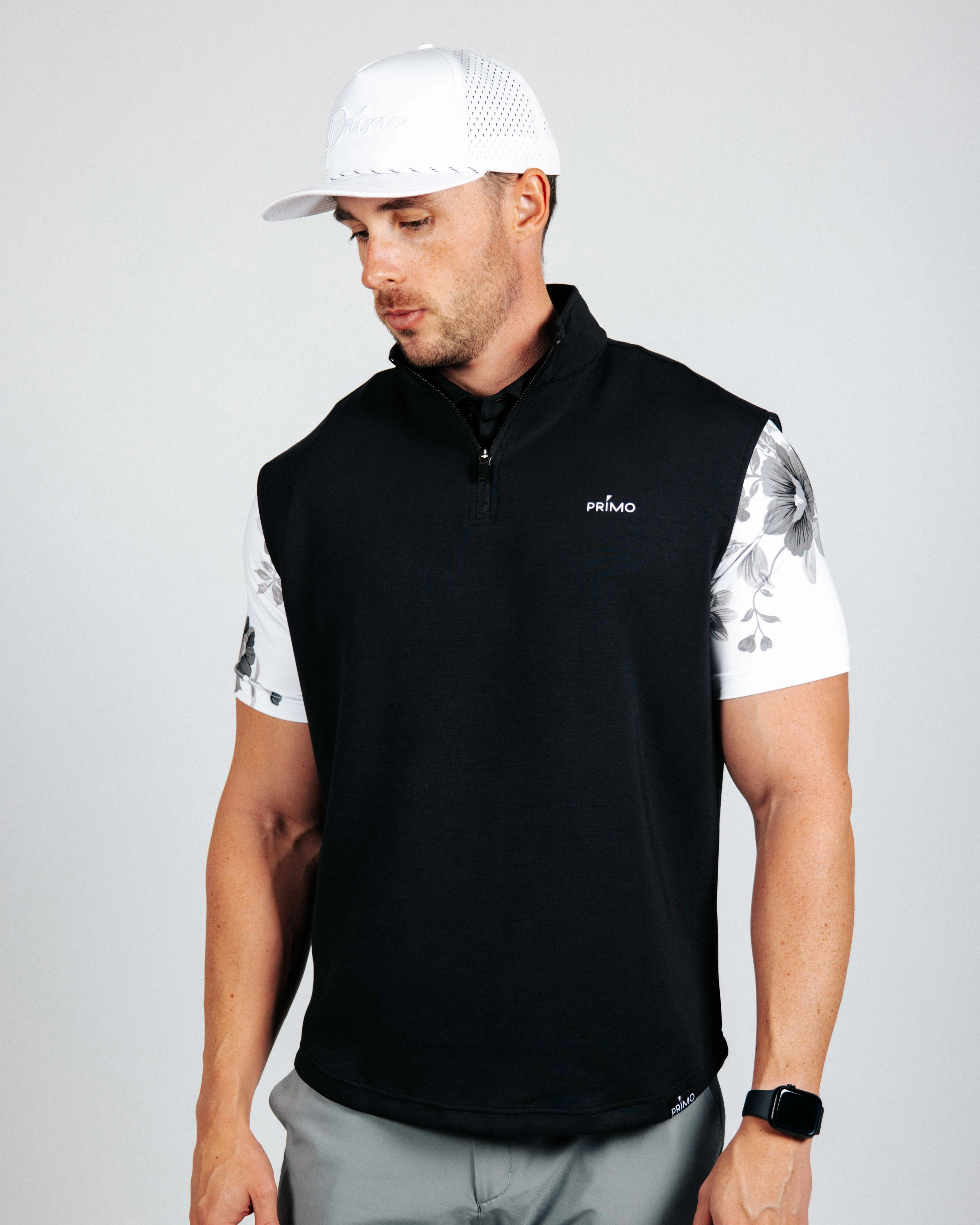 Black Quarter Zip Vest ElasticWaistband