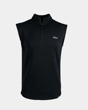 runway show Black Quarter Zip Vest