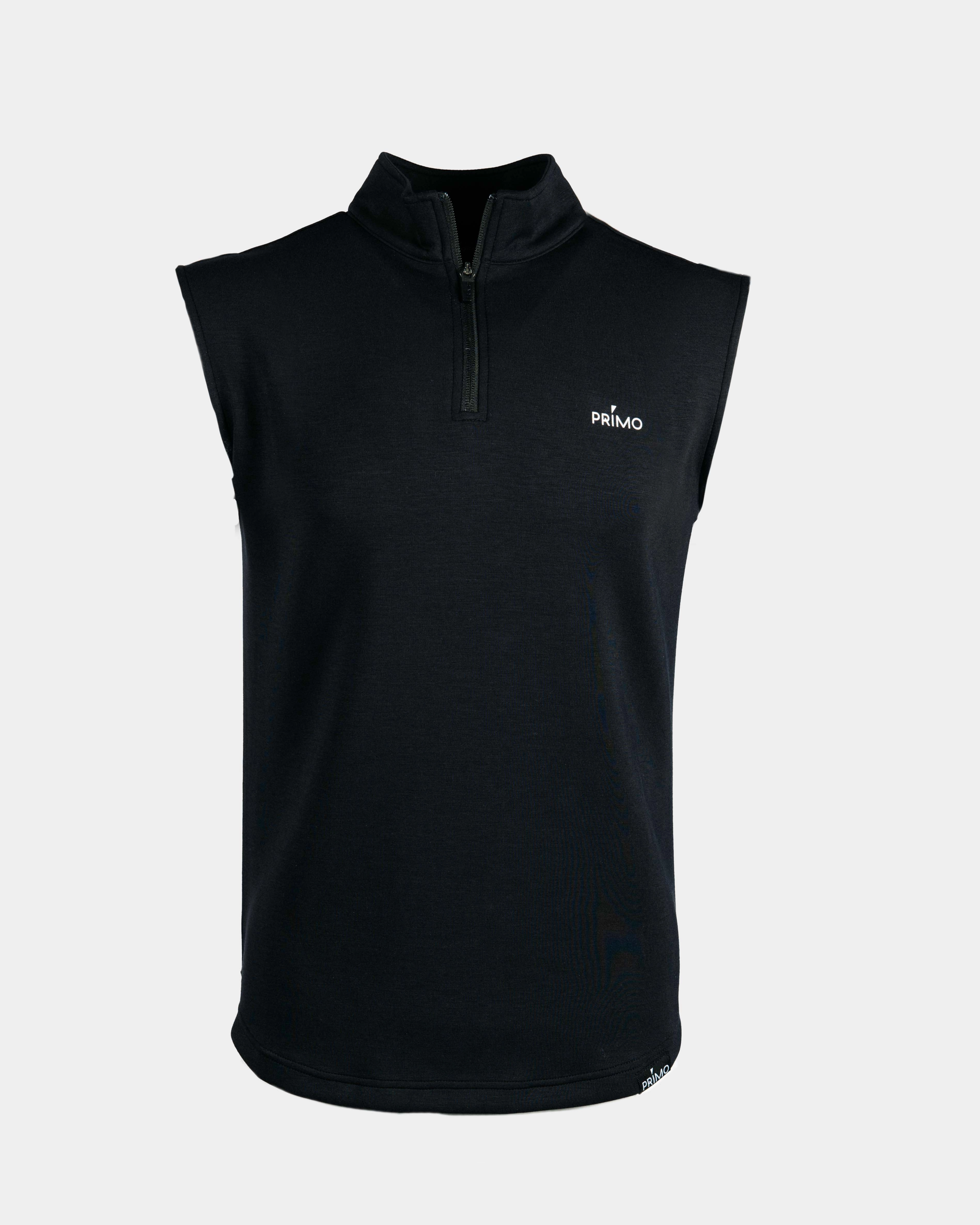 runway show Black Quarter Zip Vest