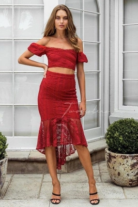 Balloon-Sleeve Flutter-Sleeve Serena Set - Burnt Orange (Final Sale)