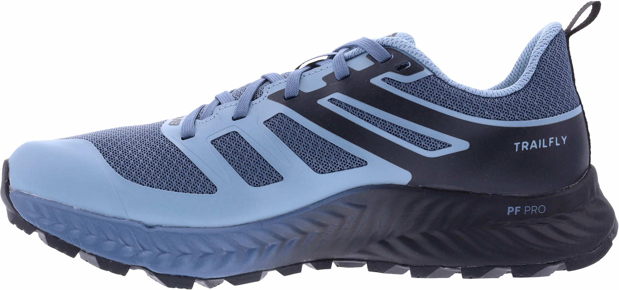 Non Compression Midsole easy - clean running gear Inov8 TrailFly WIDE FIT Womens Trail Running Shoes - Blue