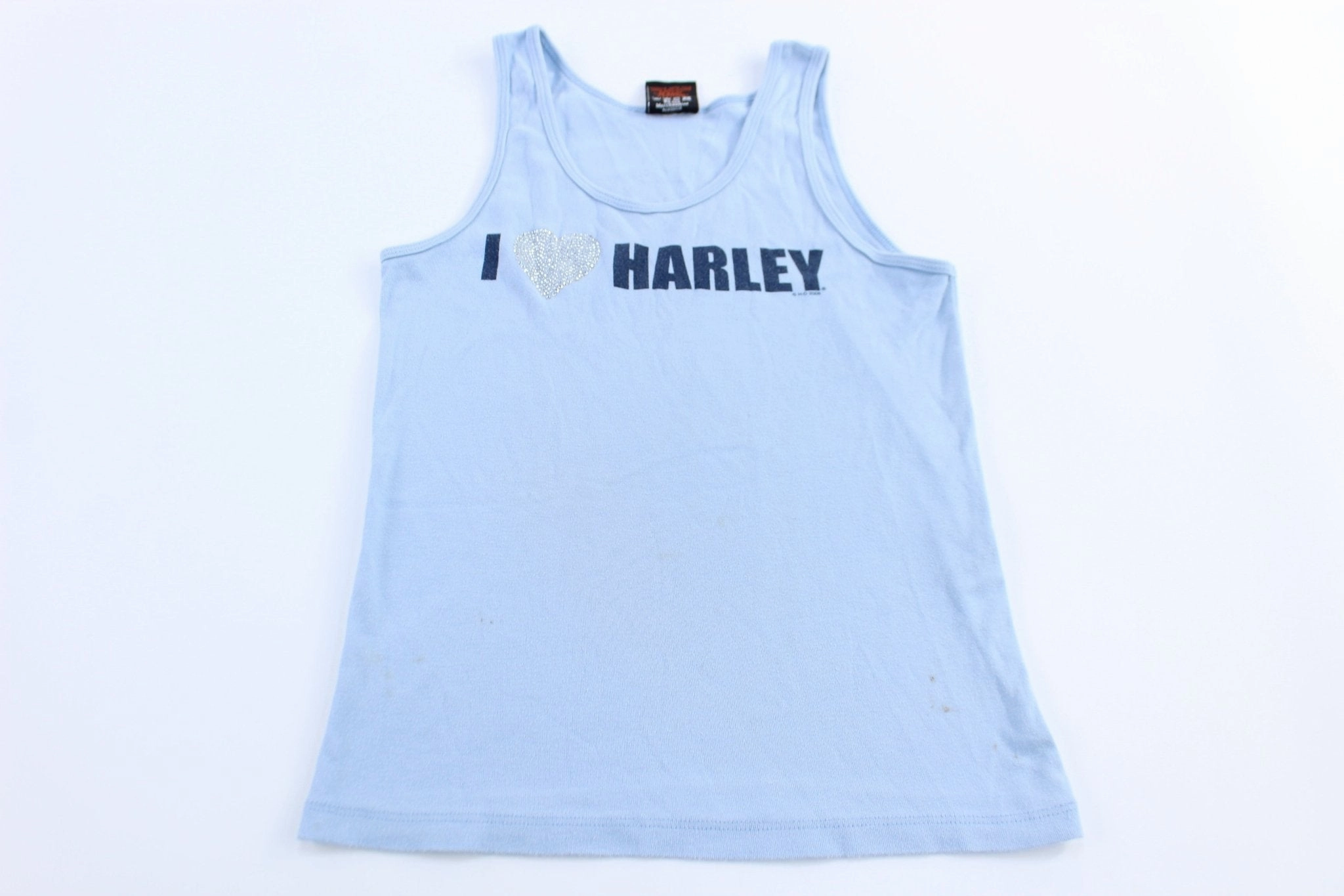 Women's Harley Davidson Motorcycles Blaine, Minnesota Tank Top Non Restrictive Design Double Layered Edge Reinforcement