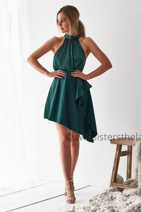 Sierra Dress - Green Elegant holiday wear Fitted Shape