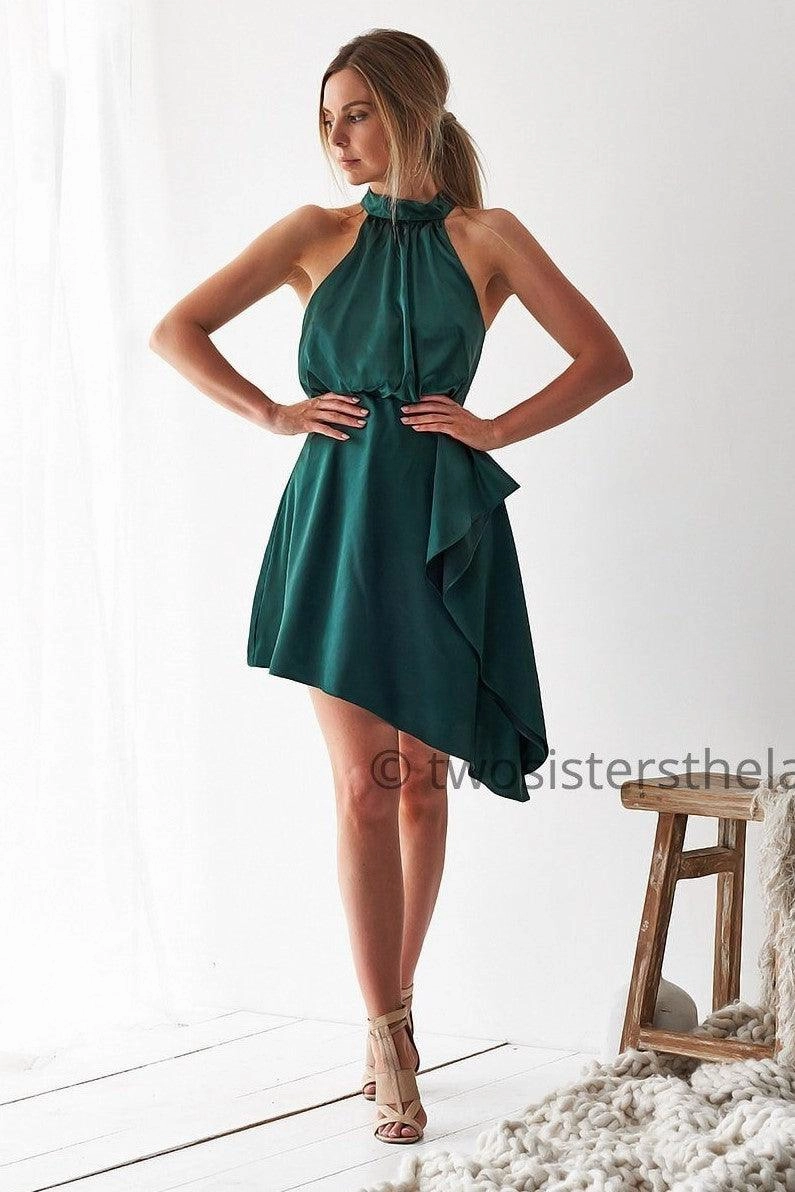 Sierra Dress - Green Elegant holiday wear Fitted Shape
