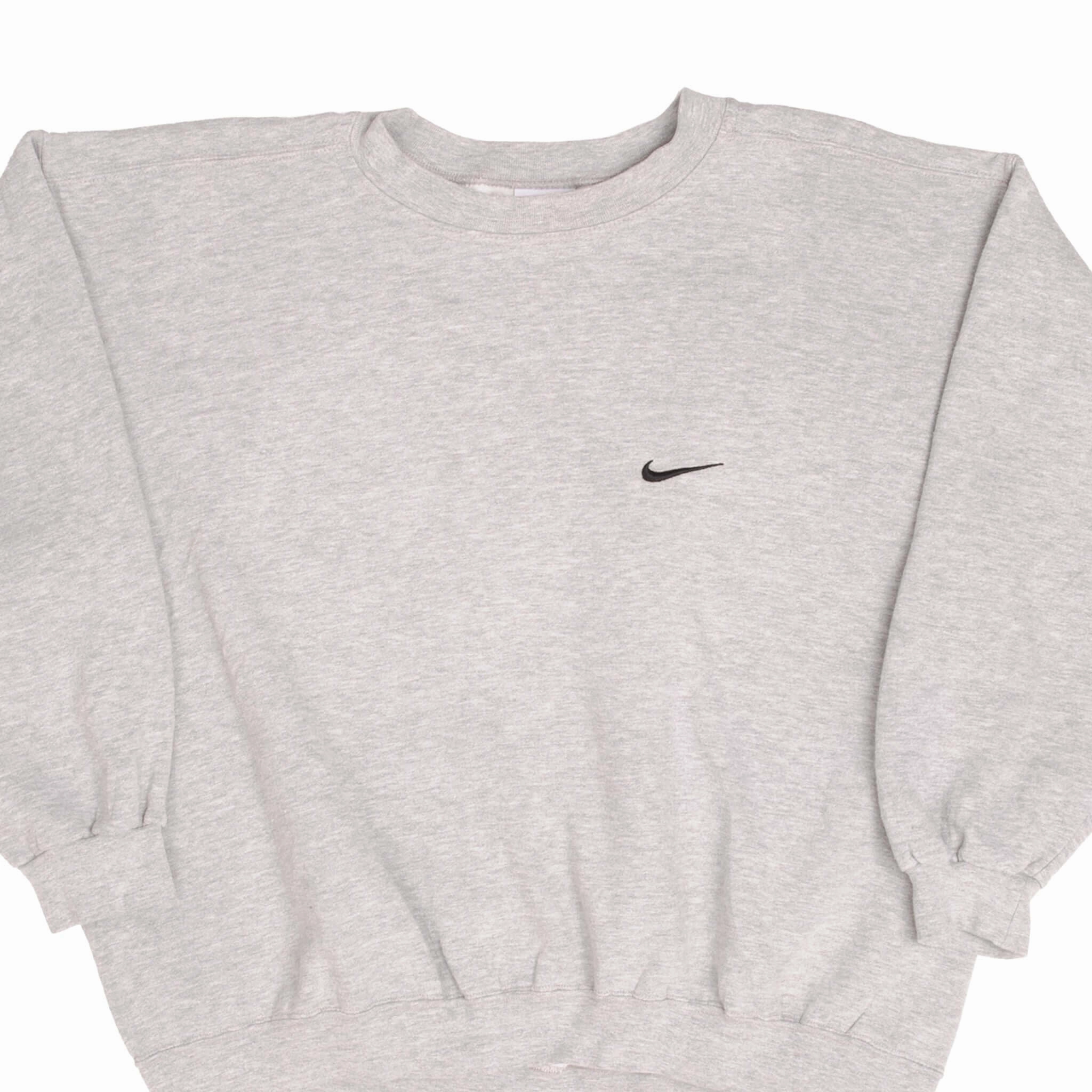 product polka dot playfulness VINTAGE NIKE CLASSIC SWOOSH GREY SWEATSHIRT 1990S SIZE LARGE MADE IN USA