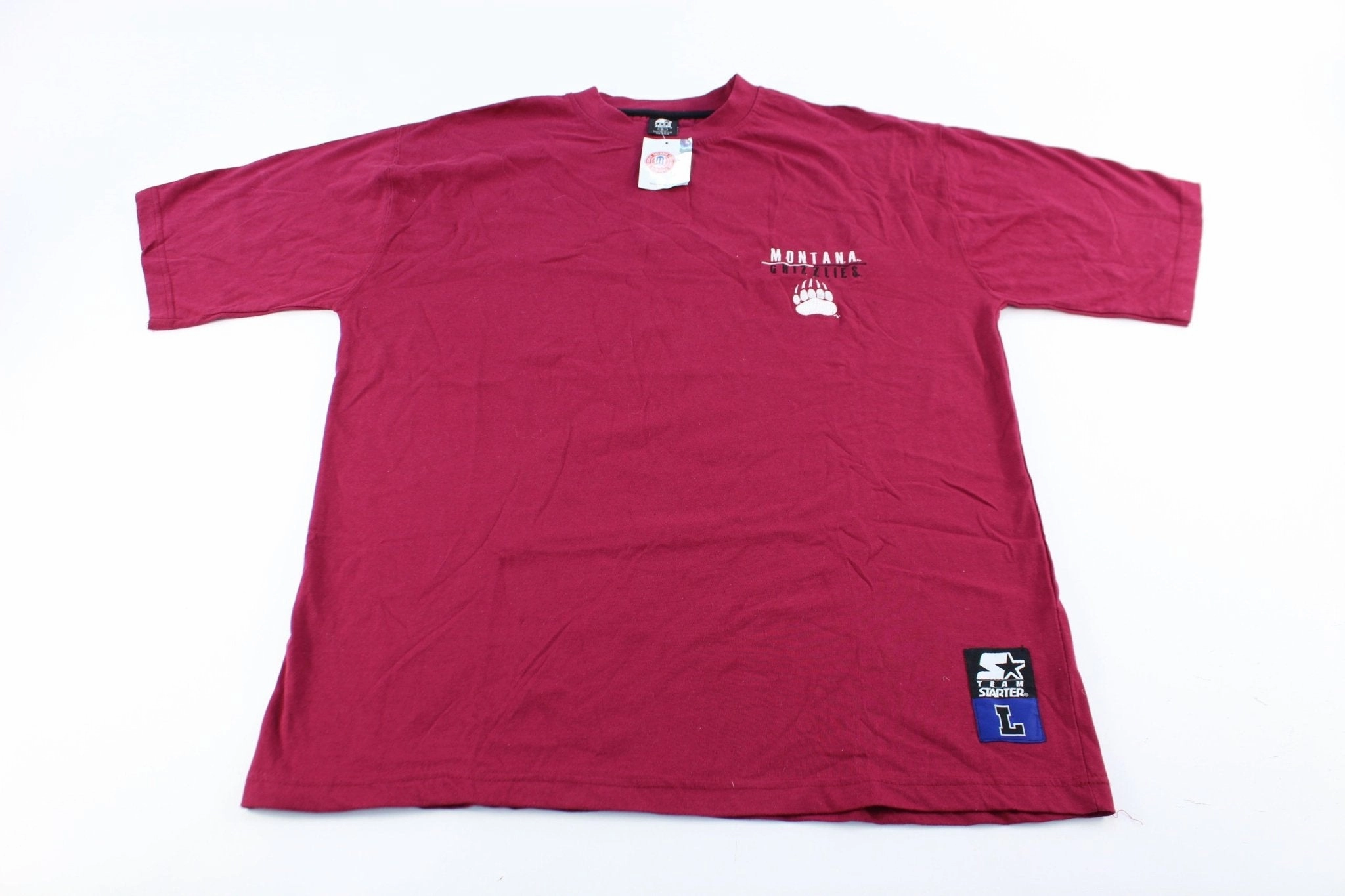 Starter Logo University of Montana Grizzles T-Shirt Pocket Reinforcement