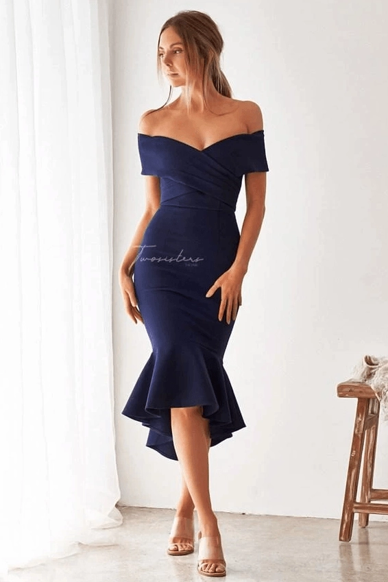 Brienne Dress - Navy Beaded-Sleeve