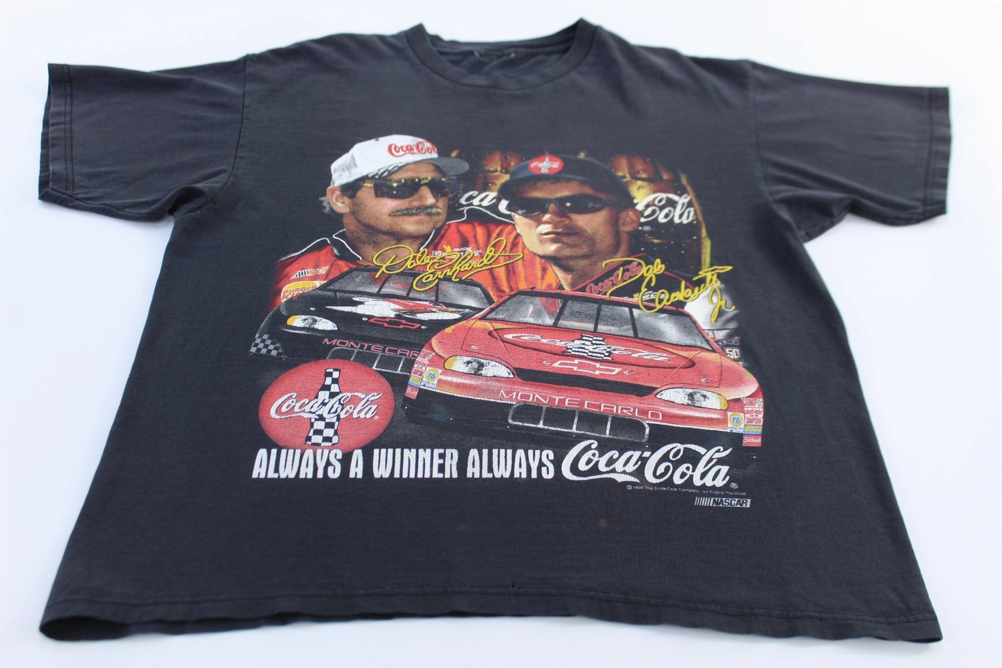 Flexible stretch 1998 Dale Earnhardt & Dale Earnhardt Jr Coca-Cola Nascar T-Shirt