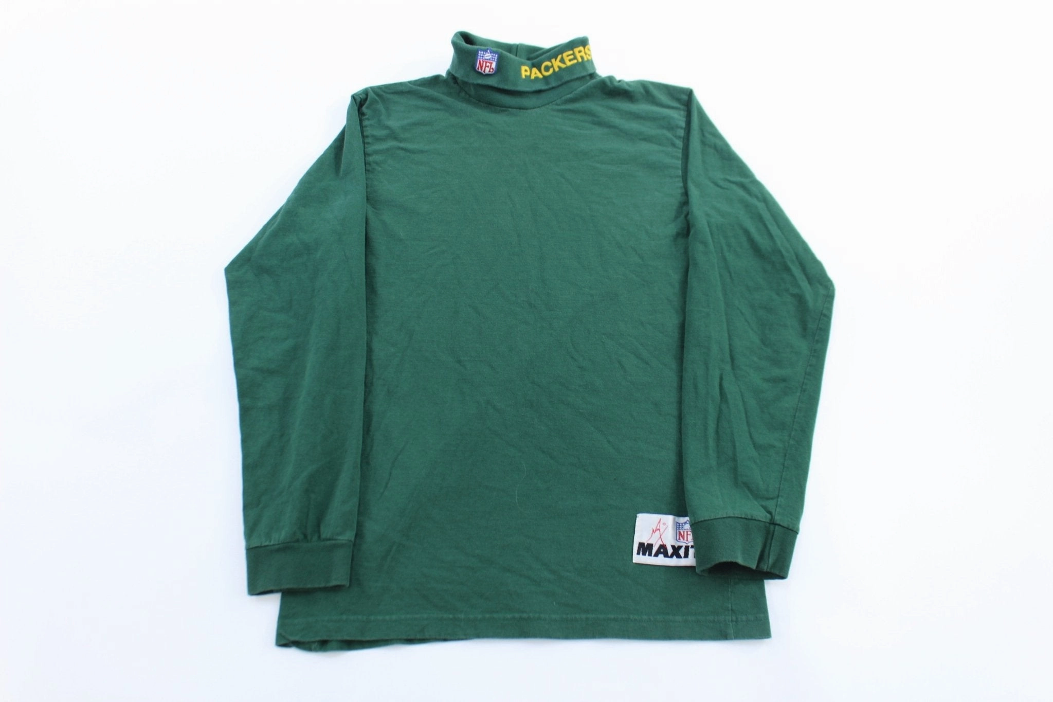 90's Green Bay Packers Embroidered Turtleneck  T-Shirt Comfy Stretch Fit Tight fit sexiness