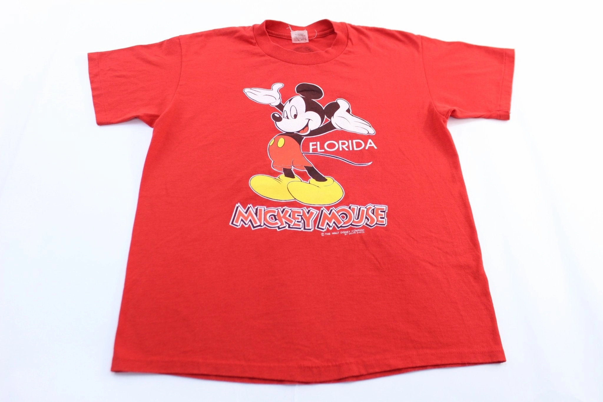 80's Mickey Mouse Florida T-Shirt Yarn Dyed Stripes Sporty Design