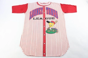 1993 Looney Tunes Striped League Baseball T-Shirt Layering Wear