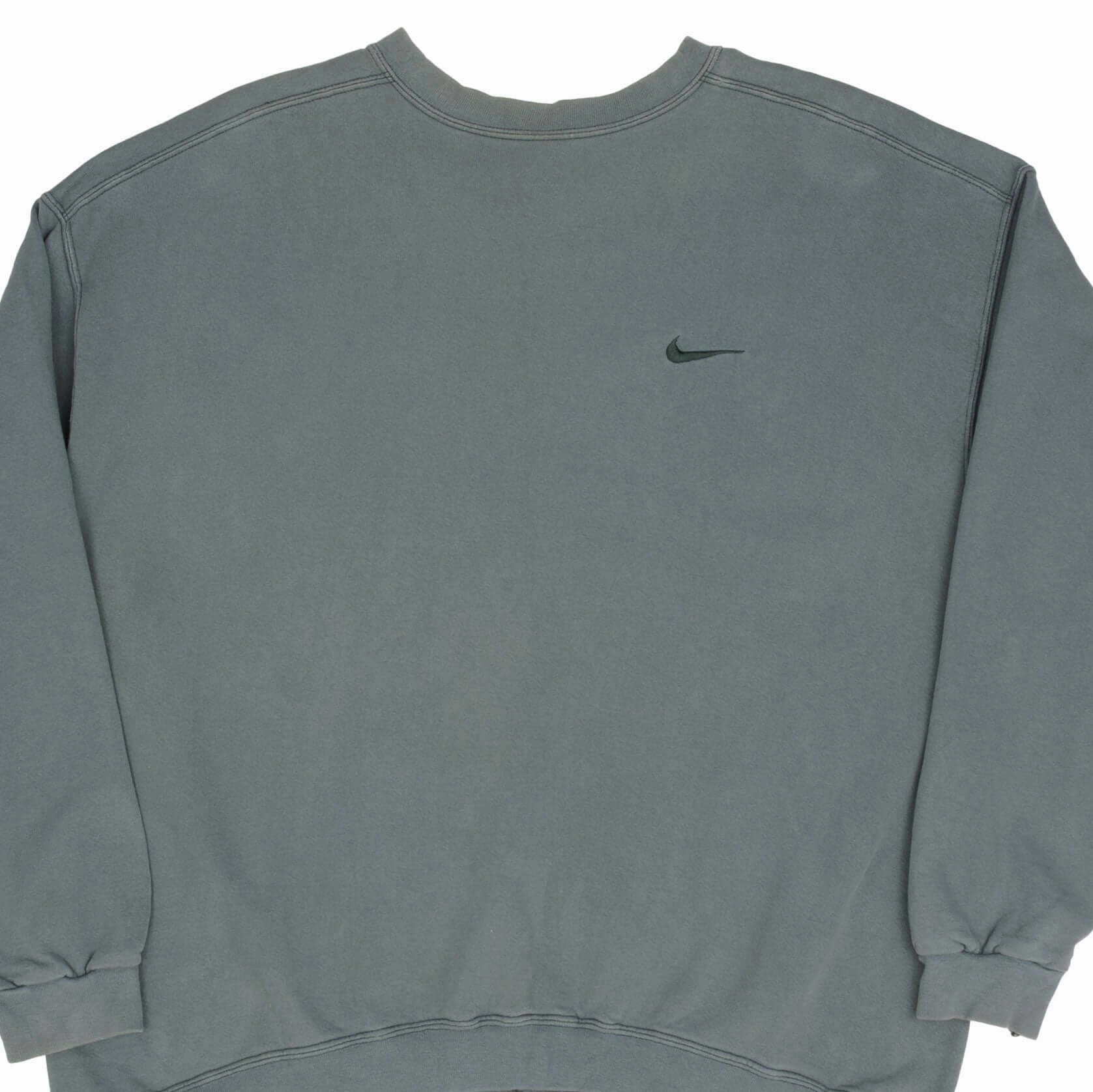 Daily Minimal VINTAGE NIKE CLASSIC SWOOSH PINE GREEN SWEATSHIRT 1990S SIZE 2XL