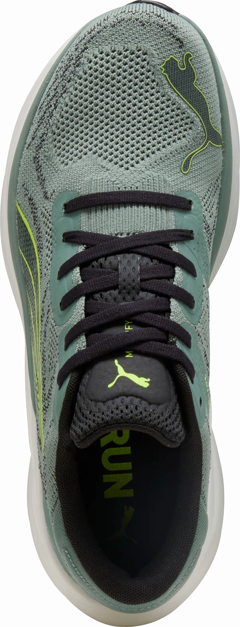 Puma Magnify Nitro 2 Mens Running Shoes - Green stretchy - straps