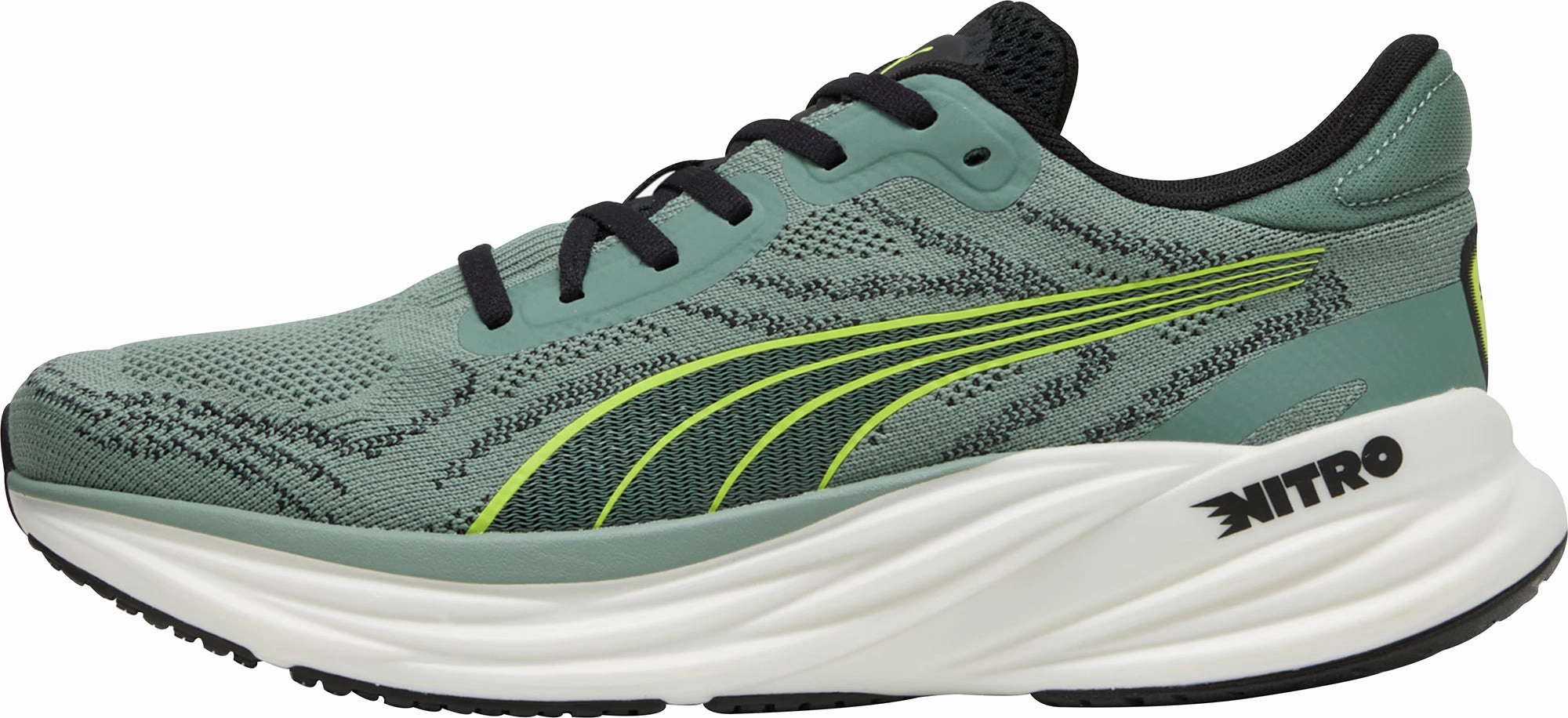 Puma Magnify Nitro 2 Mens Running Shoes - Green Thermoregulating Liner odor - resistant upper shoes