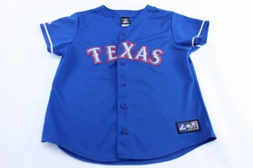 Women's Majestic Embroidered Texas Rangers Baseball Jersey Mesh Panel