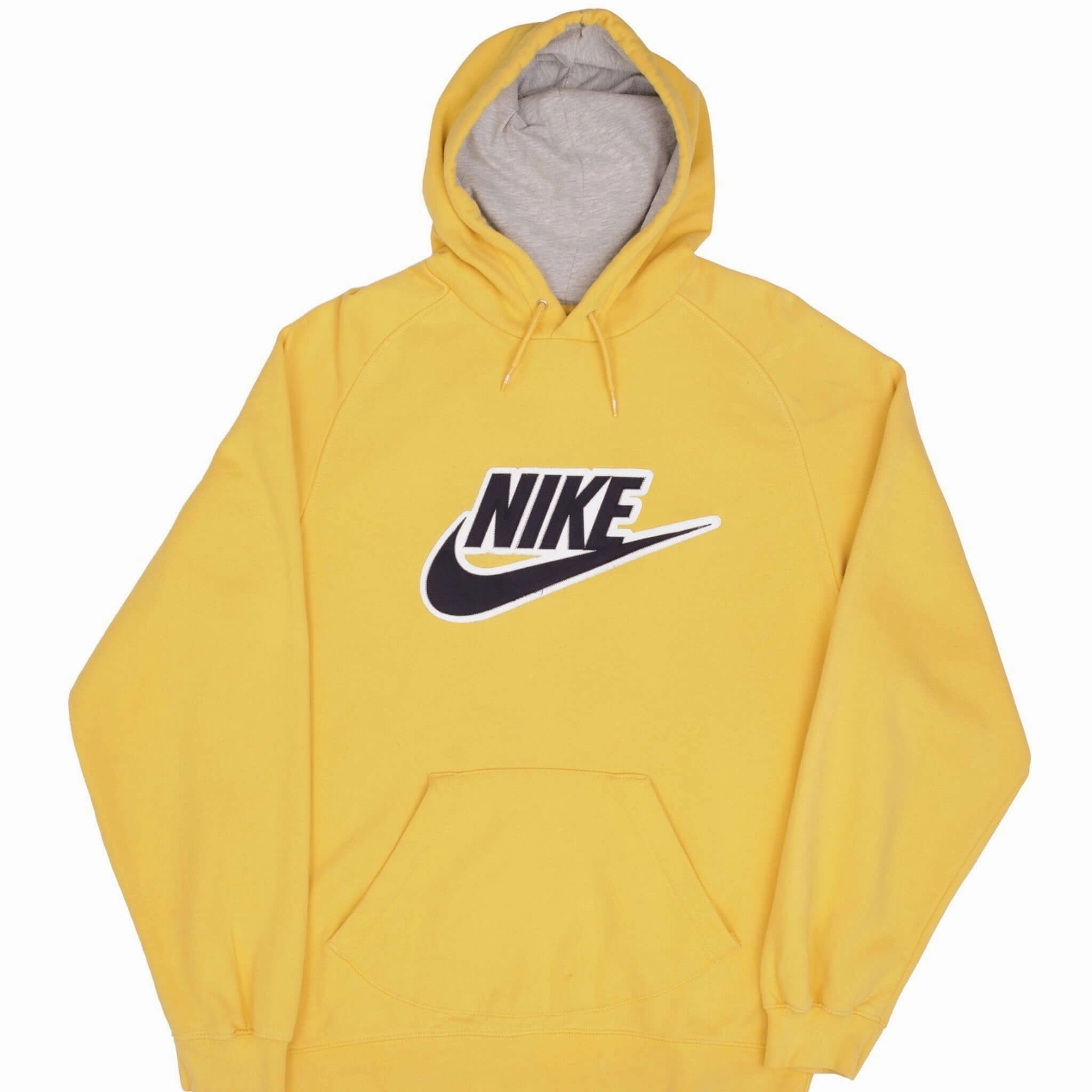 Comfortable Zip Closure VINTAGE NIKE SPELLOUT SWOOSH YELLOW HOODIE SWEATSHIRT 2000S SIZE XL