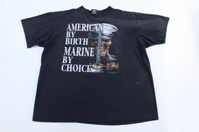 Breezy Design 1992 3D Emblem American By Birth Marine By Choice T-shirt