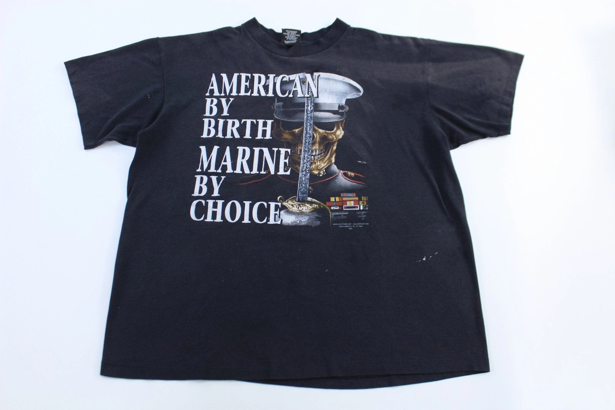 Breezy Design 1992 3D Emblem American By Birth Marine By Choice T-shirt