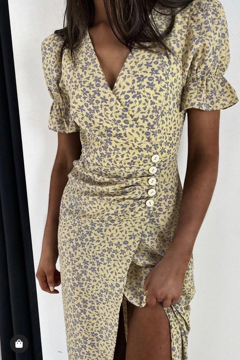 Smart Edge Breezy Mood Solana Wrap Dress - Yellow