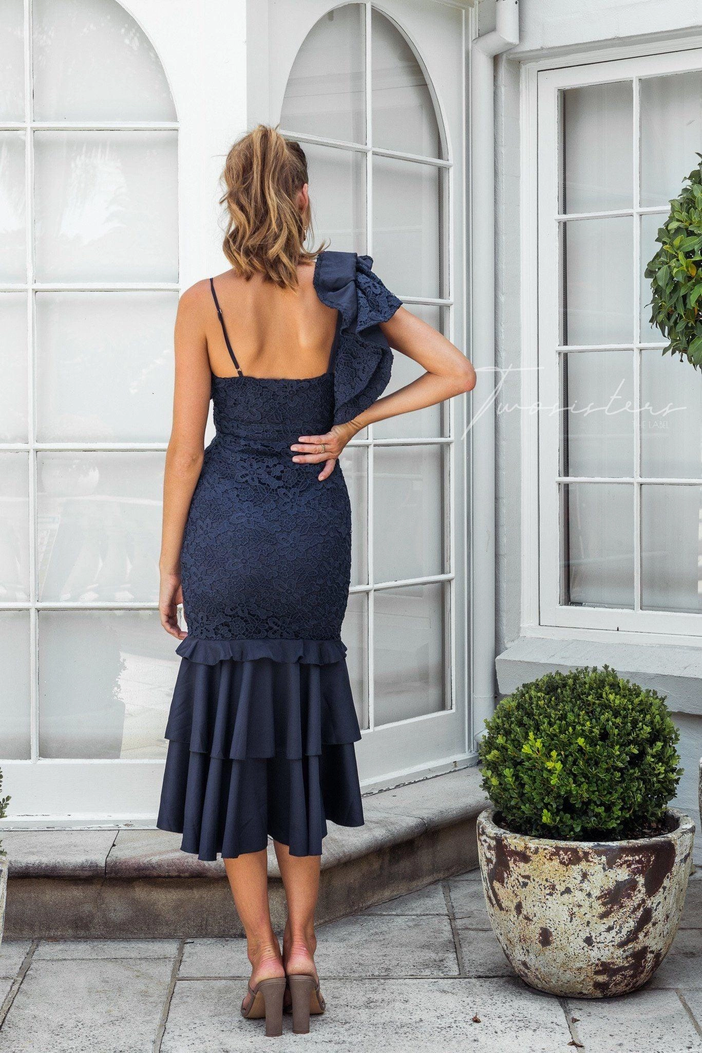 Event Glow Sophia Dress - Navy (Final Sale)