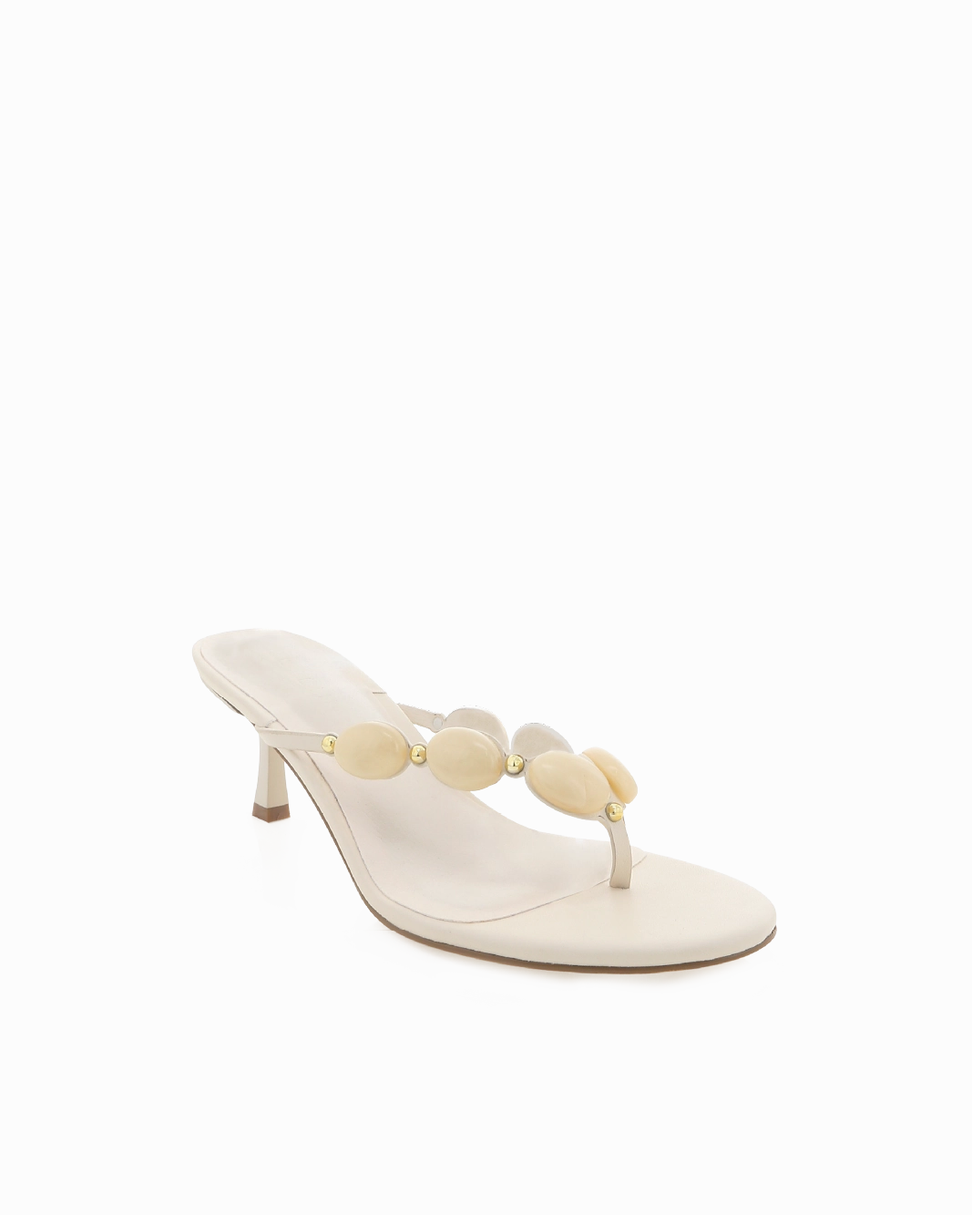 Reinforced toe Peep Toe Sandals for Party GEMA - BONE