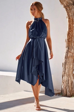 Kathleen Dress - Navy Sleek Design