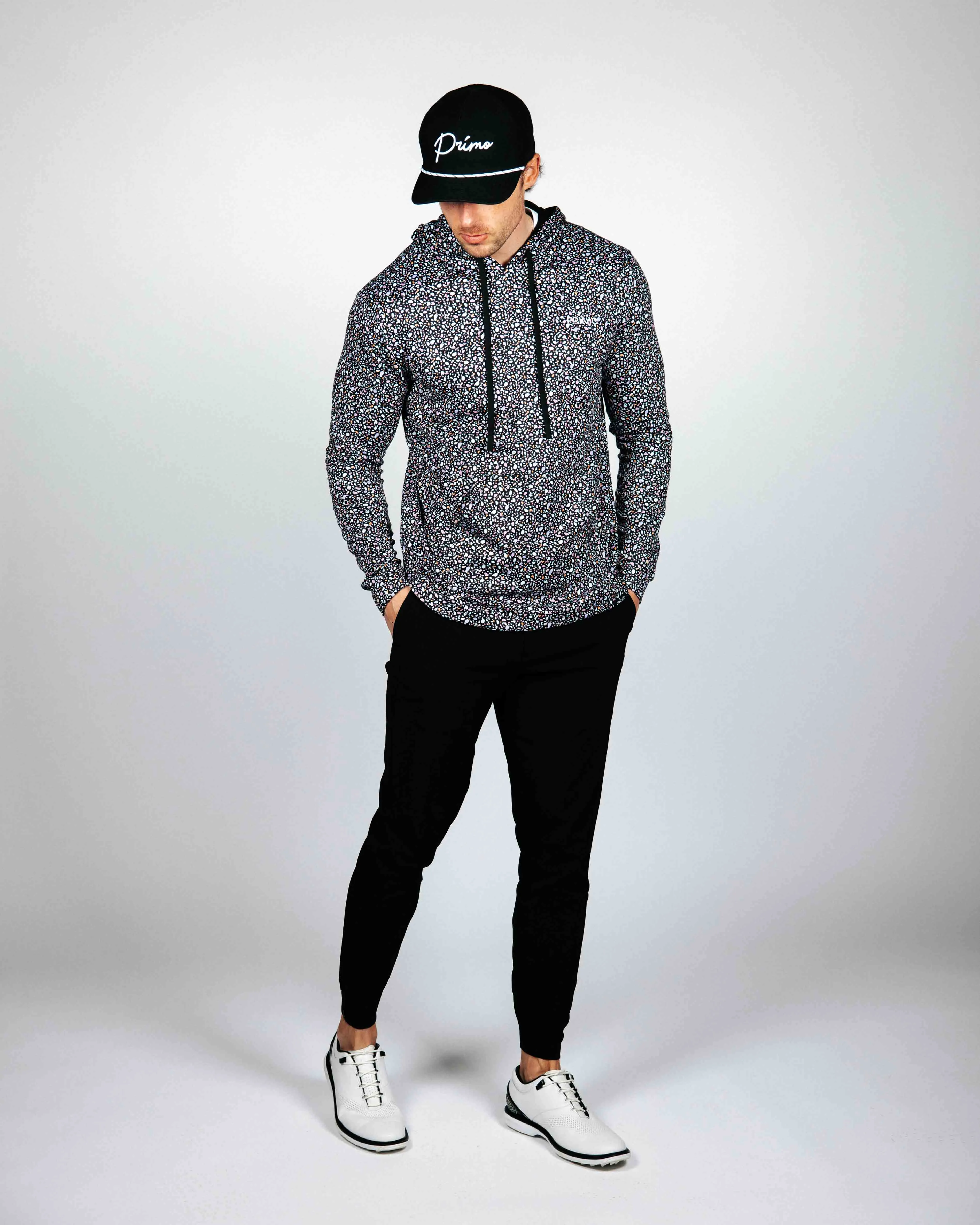 Athletic Black Stained Glass Golf Hoodie