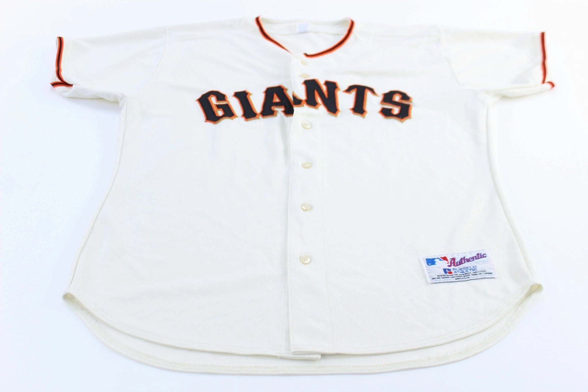 90's San Francisco Giants Russell Athletic Baseball Jersey Modular Panel Layouts Yarn Dye Technique