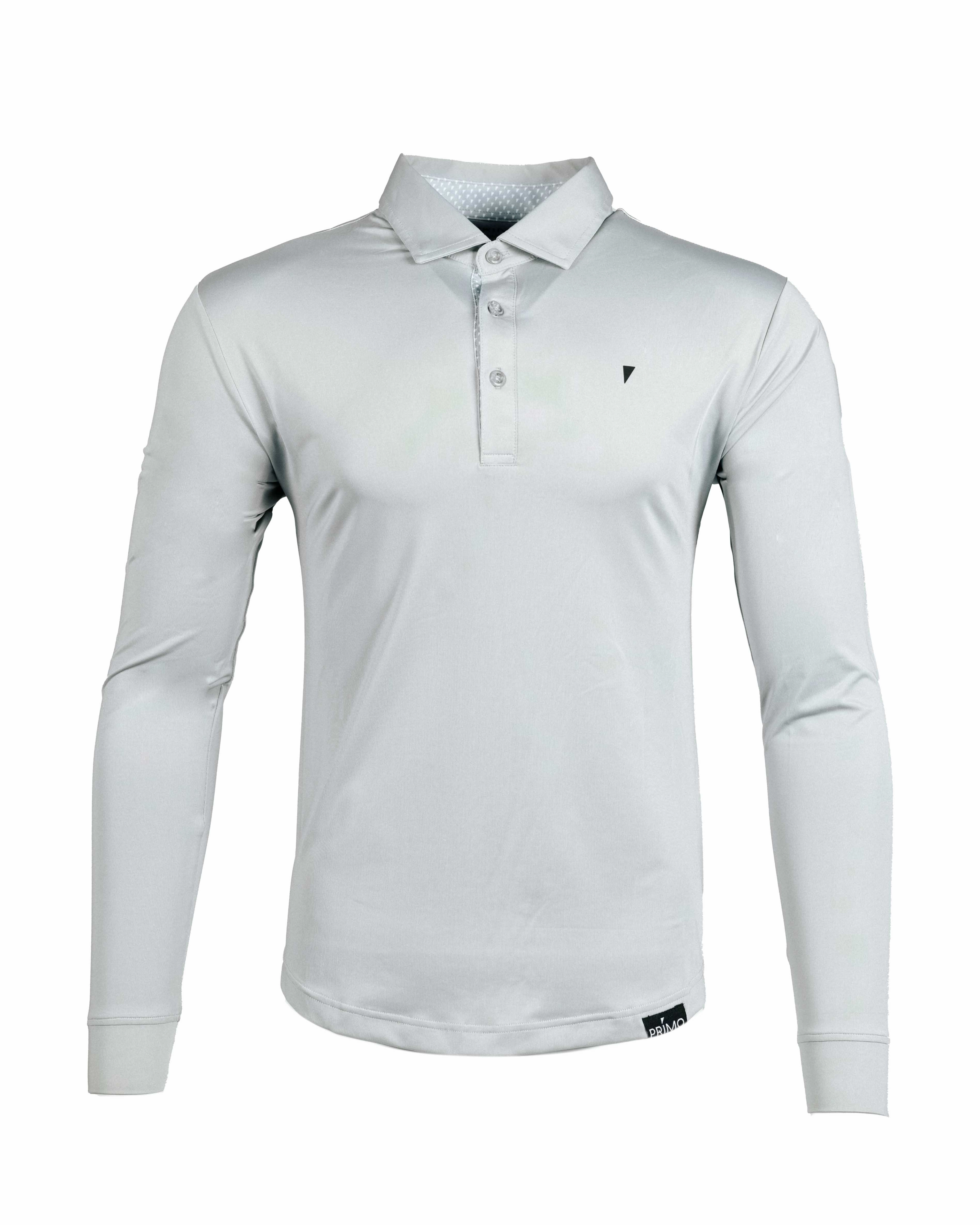 Light Gray Long Sleeve Classic Polo elegant design