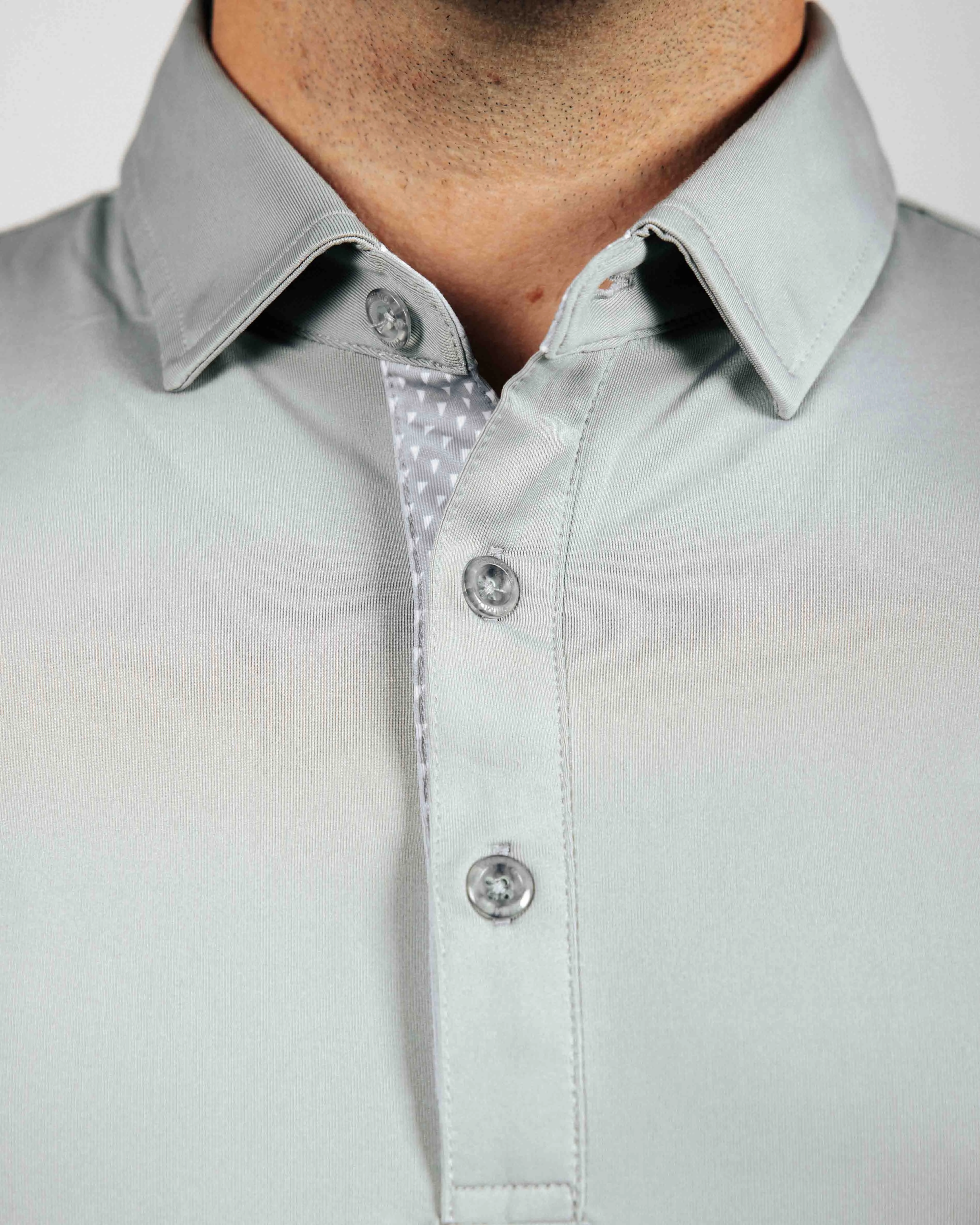 Light Gray Long Sleeve Classic Polo ZeroIrritation Seams