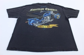 Vintage American Chopper Motorcycle Graphic T-shirt Breathable and Comfortable