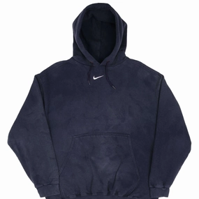 VINTAGE NIKE CENTER SWOOSH NAVY BLUE TRAVIS SCOTT HOODIE 1990S LARGE MADE USA product bead charm