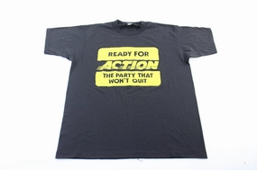 Reinforced Hemline Essential Wardrobe 90's Ready For Action The Party That Won't Quit T-Shirt