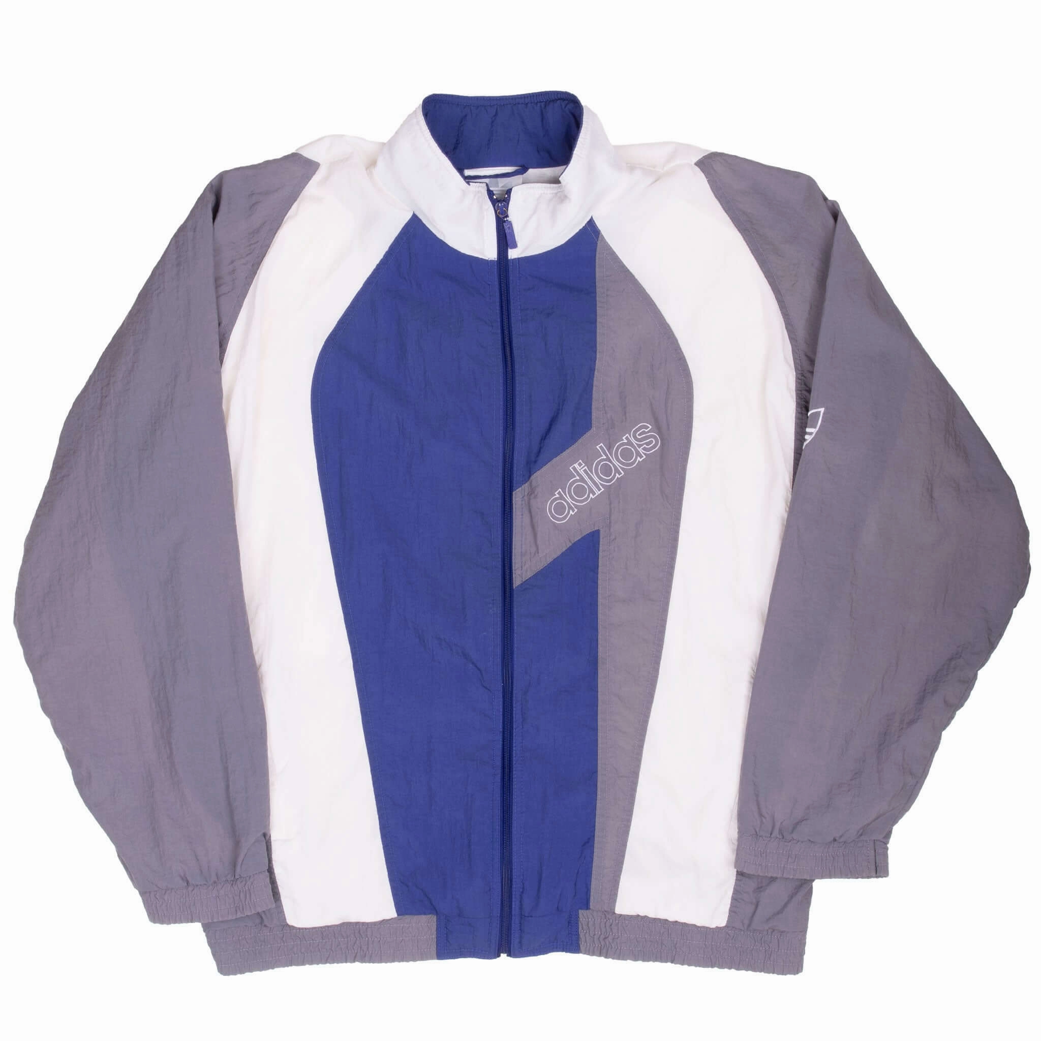 Outdoor Explorer VINTAGE ADIDAS GREY WINDBREAKER JACKET 1990S LARGE
