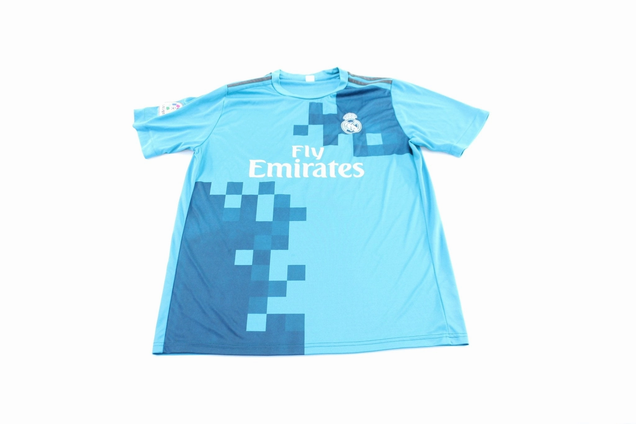 Real Madrid Embroidered Logo Blue #14 Tee'O Soccer Jersey Streamlined Fit