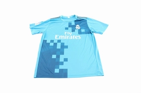 Real Madrid Embroidered Logo Blue #14 Tee'O Soccer Jersey Streamlined Fit